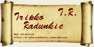 Tripko Radunkić vizit kartica